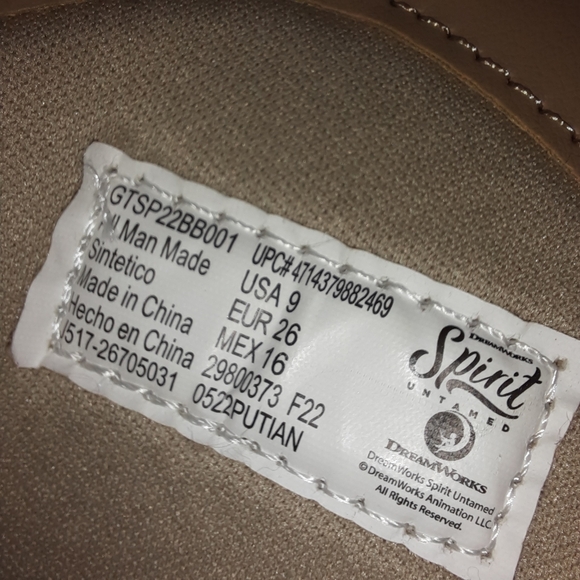 Spirit Untamed Tan Western Cowgirl Boots SZ 9 Toddler - Picture 11 of 12